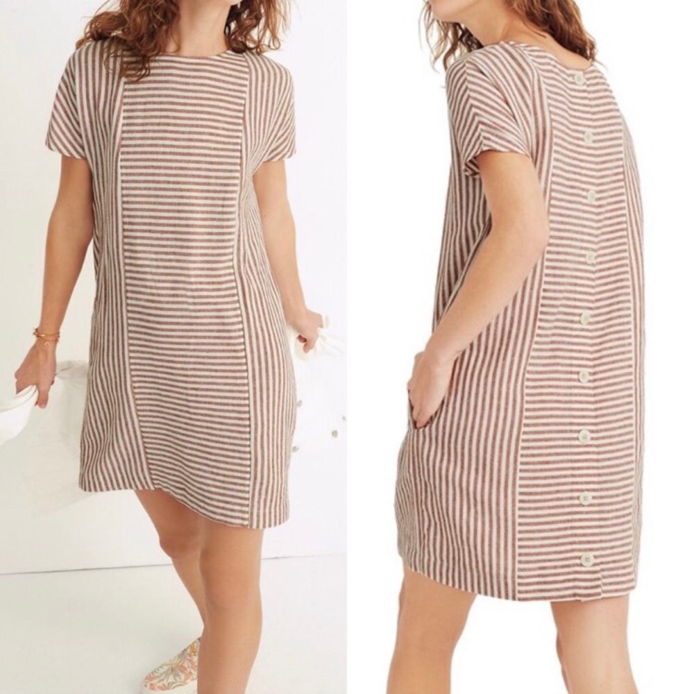 Madewell Daphne stripe button back dress